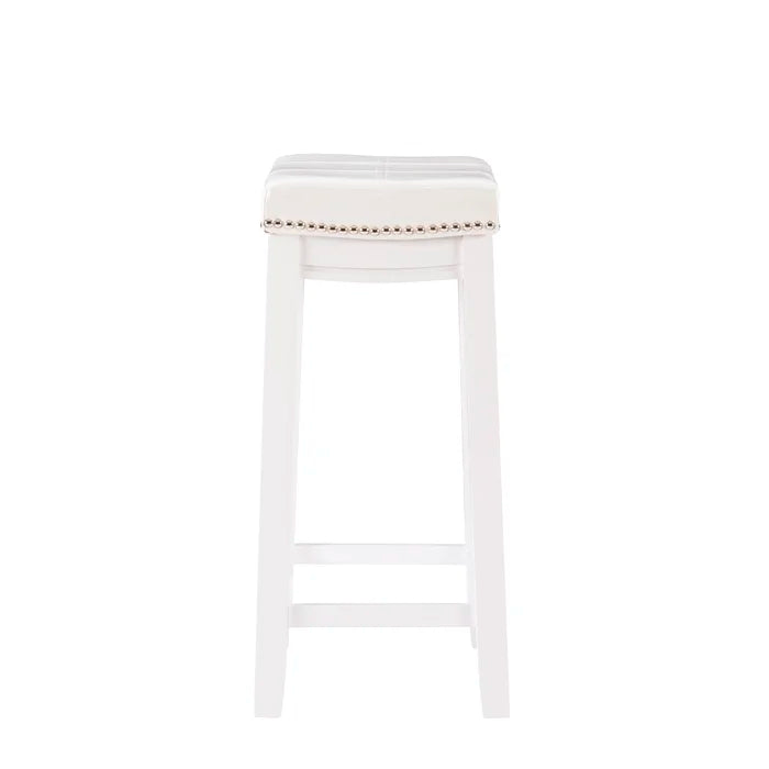 Arlycey Swivel Counter & Bar Solid Wood Backless Stool with Upholstered Seat (Set of 2 )