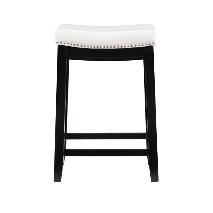 Arlycey Swivel Counter & Bar Solid Wood Backless Stool with Upholstered Seat (Set of 2 )