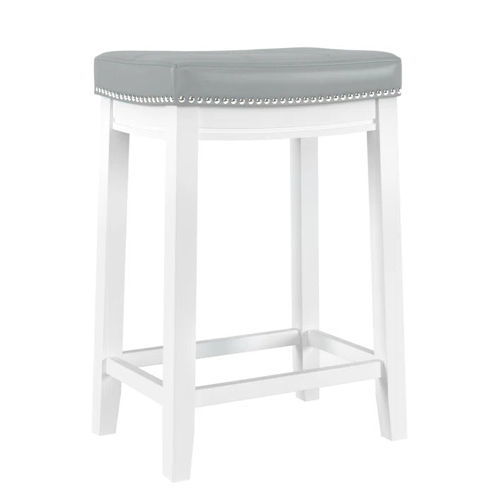 Arlycey Swivel Counter & Bar Solid Wood Backless Stool with Upholstered Seat (Set of 2 )