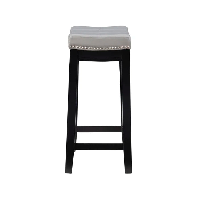 Arlycey Swivel Counter & Bar Solid Wood Backless Stool with Upholstered Seat (Set of 2 )