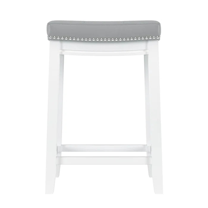Arlycey Swivel Counter & Bar Solid Wood Backless Stool with Upholstered Seat (Set of 2 )