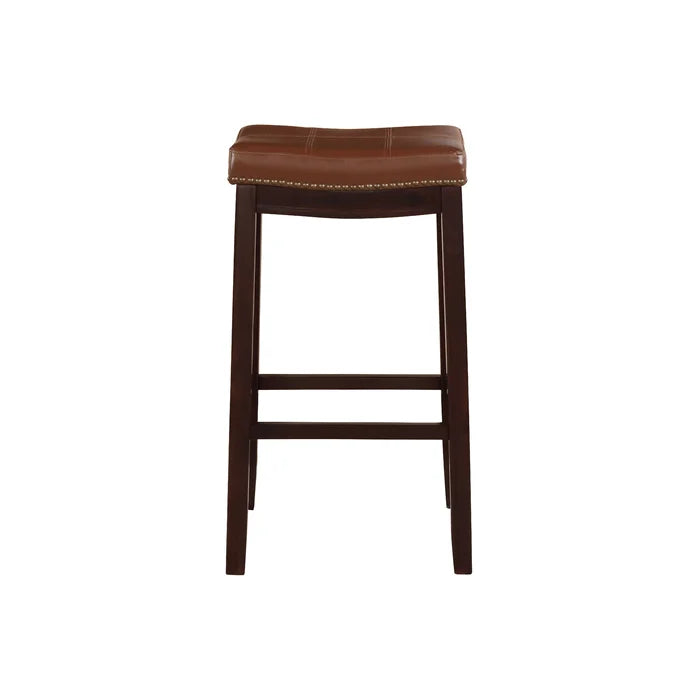 Arlycey Swivel Counter & Bar Solid Wood Backless Stool with Upholstered Seat (Set of 2 )