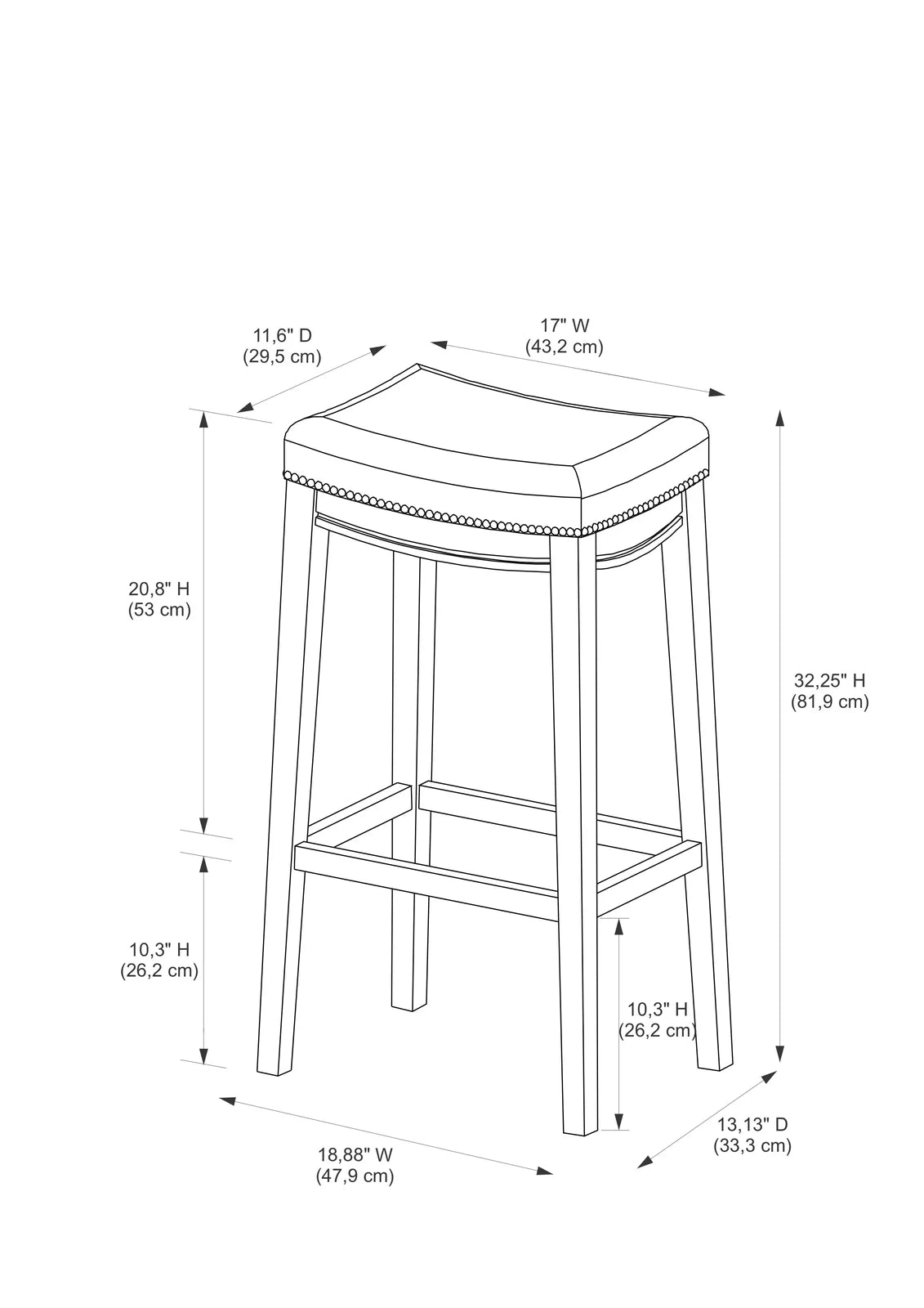 Arlycey Swivel Counter & Bar Solid Wood Backless Stool with Upholstered Seat (Set of 2 )