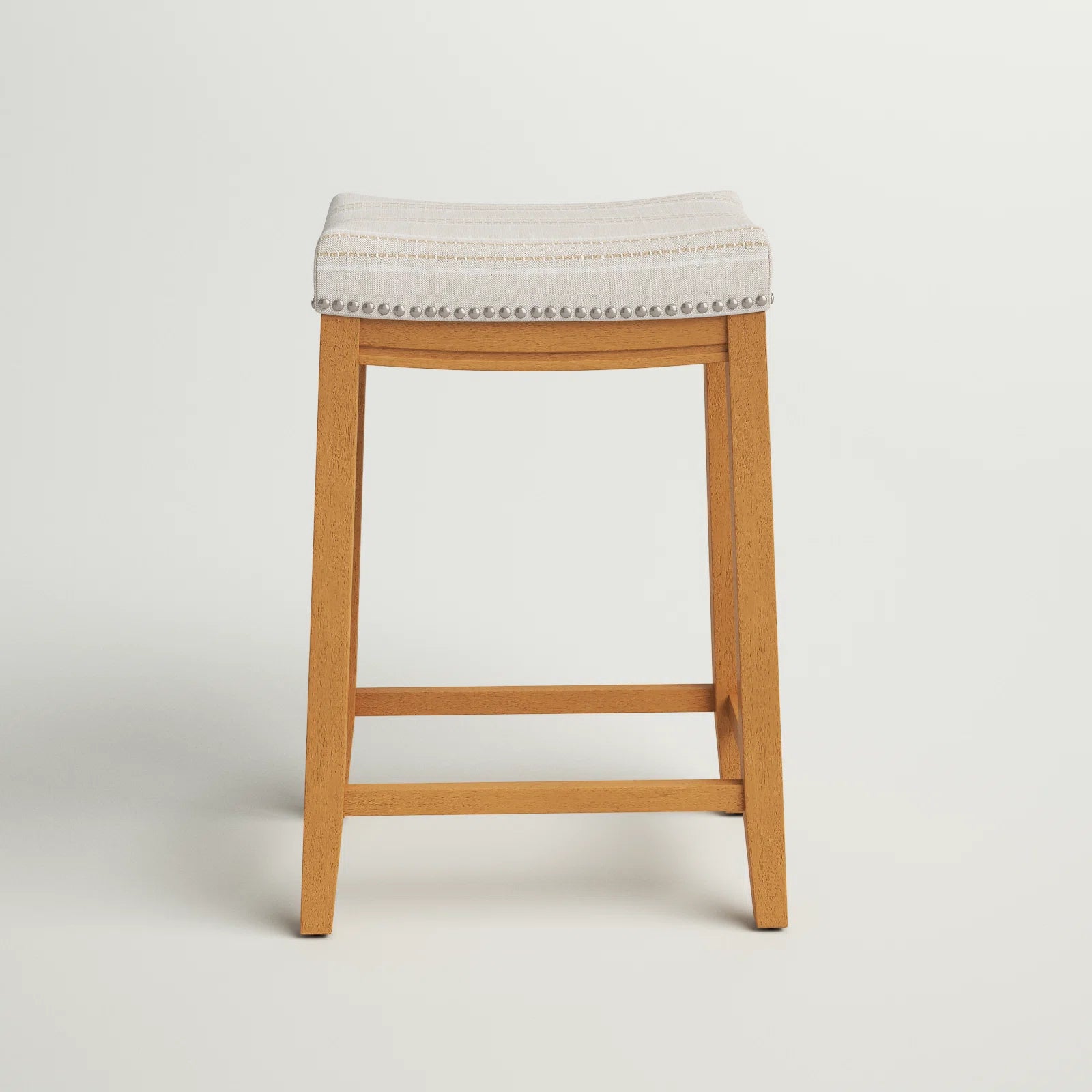 Arlycey Swivel Counter & Bar Solid Wood Backless Stool with Upholstered Seat (Set of 2 )