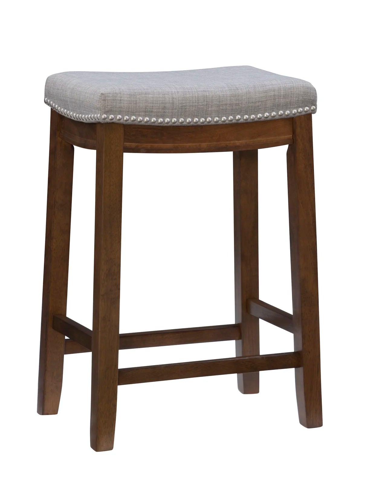 Arlycey Swivel Counter & Bar Solid Wood Backless Stool with Upholstered Seat (Set of 2 )