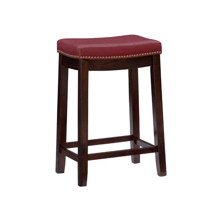Arlycey Swivel Counter & Bar Solid Wood Backless Stool with Upholstered Seat (Set of 2 )