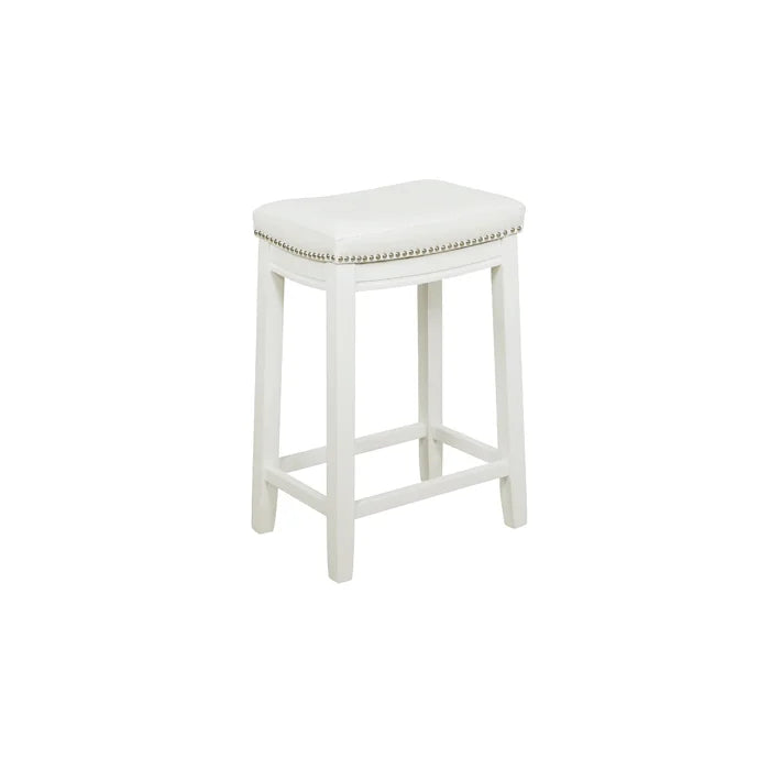 Arlycey Swivel Counter & Bar Solid Wood Backless Stool with Upholstered Seat (Set of 2 )