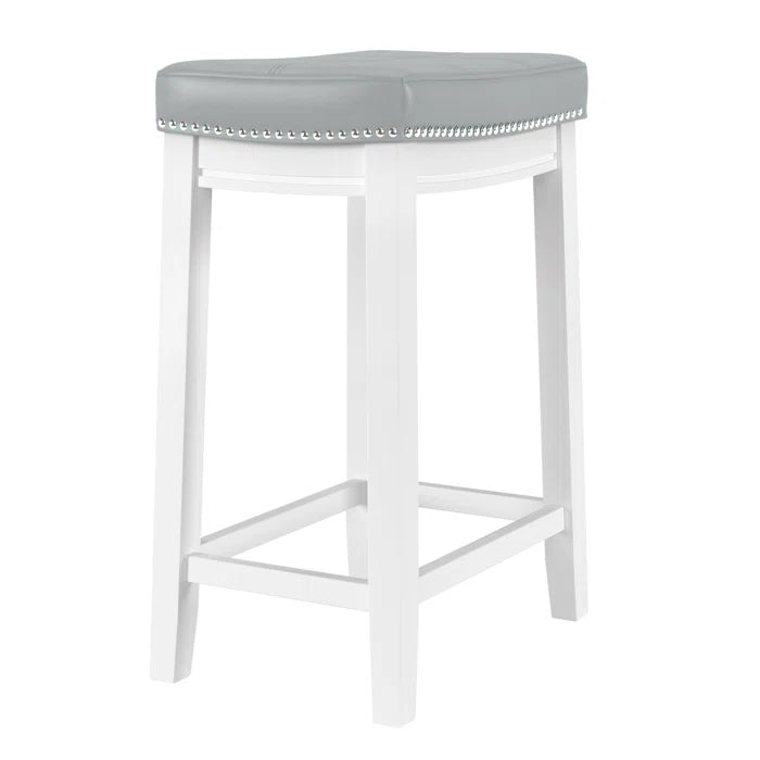 Arlycey Swivel Counter & Bar Solid Wood Backless Stool with Upholstered Seat (Set of 2 )