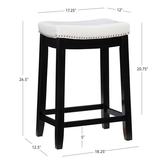 Arlycey Swivel Counter & Bar Solid Wood Backless Stool with Upholstered Seat (Set of 2 )