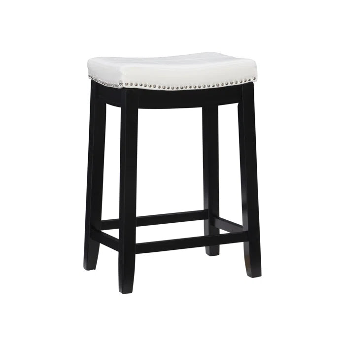 Arlycey Swivel Counter & Bar Solid Wood Backless Stool with Upholstered Seat (Set of 2 )