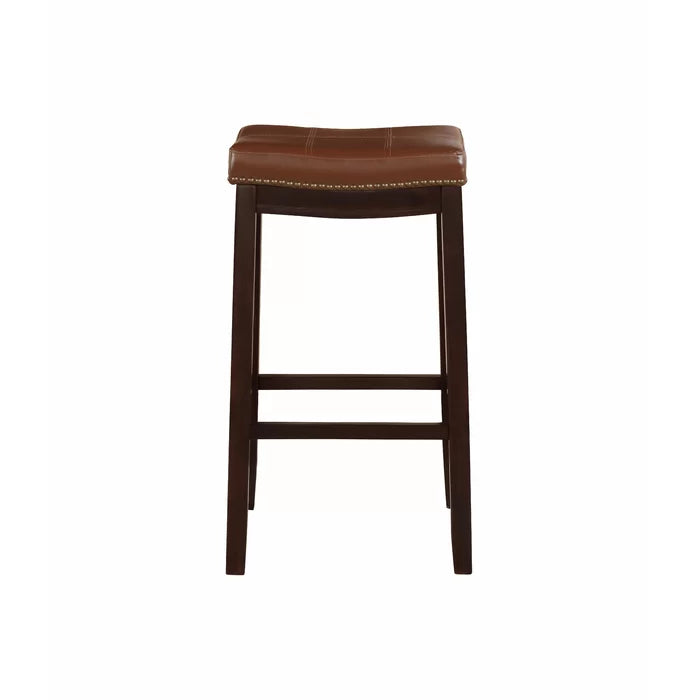 Arlycey Swivel Counter & Bar Solid Wood Backless Stool with Upholstered Seat (Set of 2 )