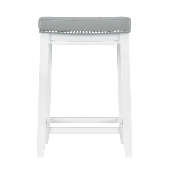 Arlycey Swivel Counter & Bar Solid Wood Backless Stool with Upholstered Seat (Set of 2 )