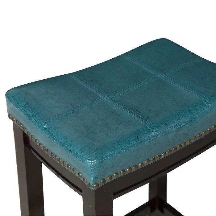 Arlycey Swivel Counter & Bar Solid Wood Backless Stool with Upholstered Seat (Set of 2 )