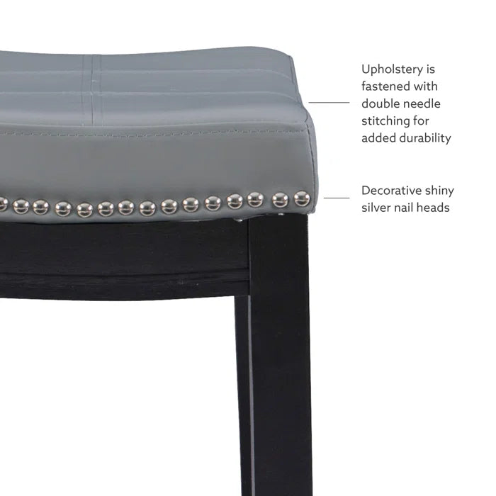 Arlycey Swivel Counter & Bar Solid Wood Backless Stool with Upholstered Seat (Set of 2 )