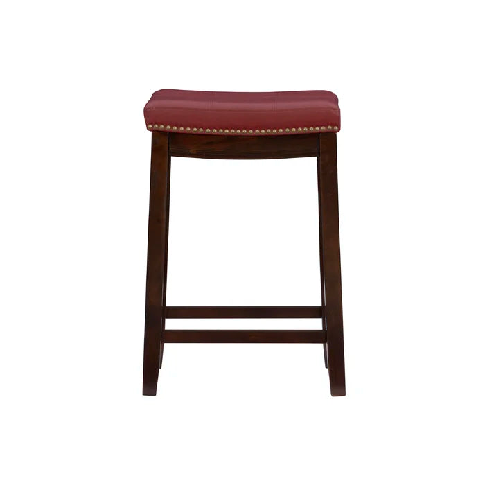 Arlycey Swivel Counter & Bar Solid Wood Backless Stool with Upholstered Seat (Set of 2 )