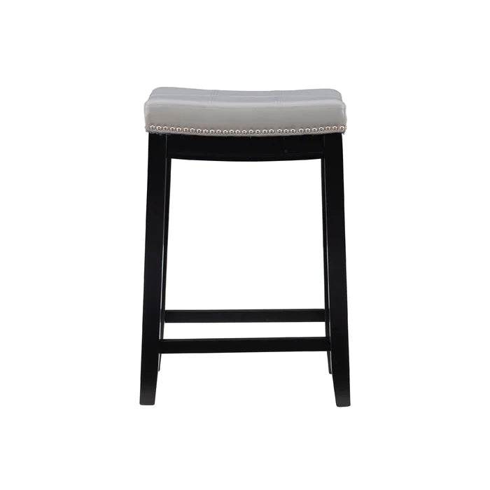 Arlycey Swivel Counter & Bar Solid Wood Backless Stool with Upholstered Seat (Set of 2 )