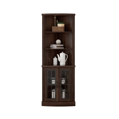 Corner Storage Bookcase - Wooden Bazar