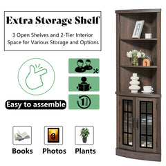 Corner Storage Bookcase - Wooden Bazar