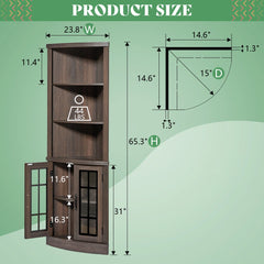 Corner Storage Bookcase - Wooden Bazar