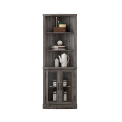 Corner Storage Bookcase - Wooden Bazar