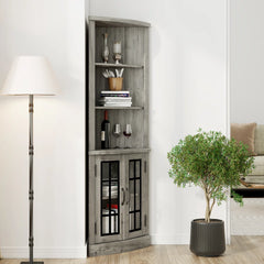 Corner Storage Bookcase - Wooden Bazar