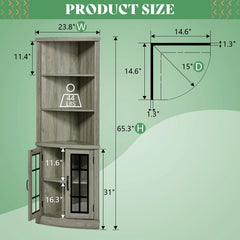 Corner Storage Bookcase - Wooden Bazar