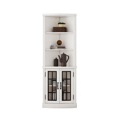 Corner Storage Bookcase - Wooden Bazar
