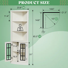 Corner Storage Bookcase - Wooden Bazar