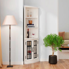 Corner Storage Bookcase - Wooden Bazar