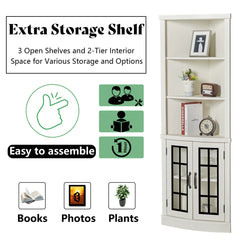 Corner Storage Bookcase - Wooden Bazar