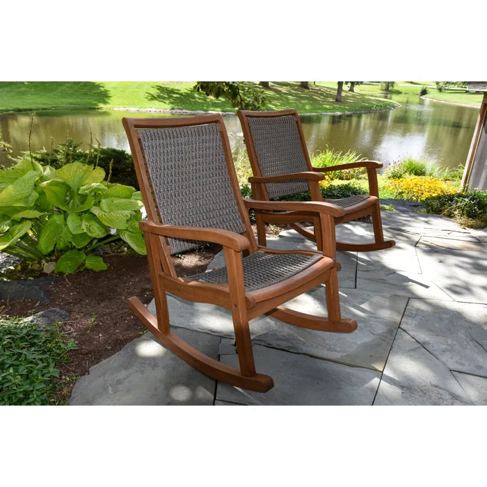 Kalleyson Solid Wood Rocking Chair - Wooden Bazar