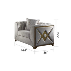 Arrono 3 - Piece Velvet Living Room Luxury Sofa Set