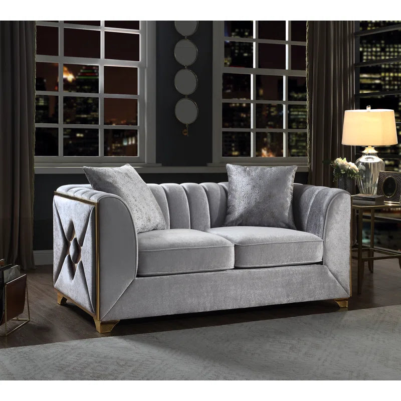 Arrono 3 - Piece Velvet Living Room Luxury Sofa Set