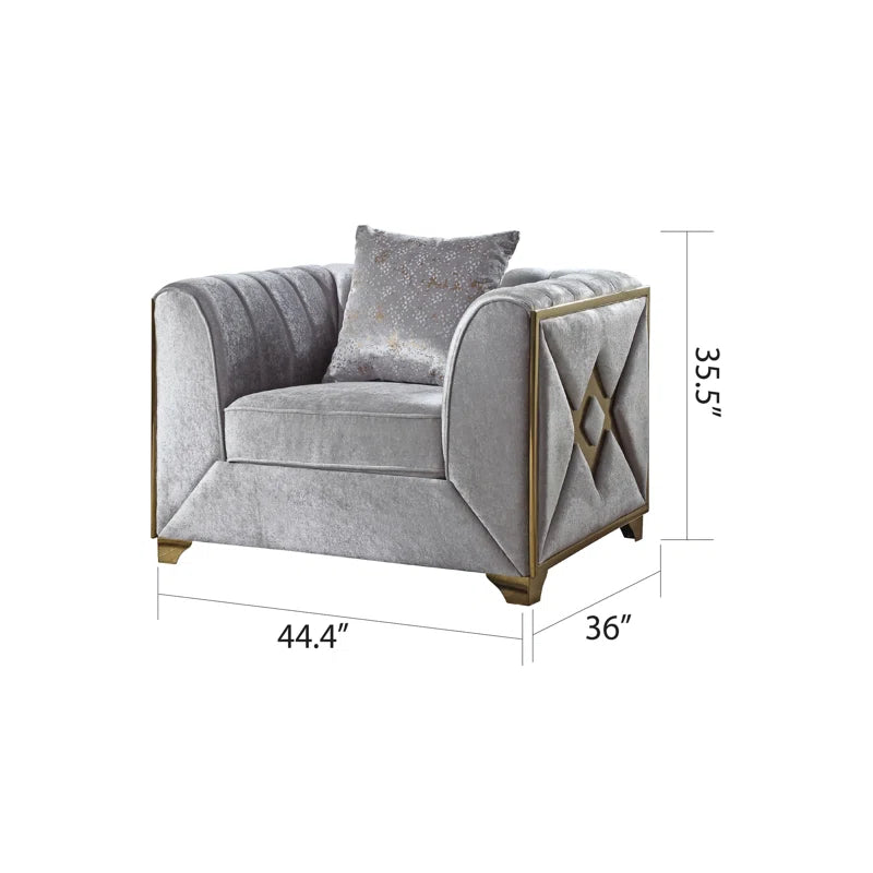 Arrono 3 - Piece Velvet Living Room Luxury Sofa Set