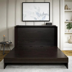 Queen Cabinet Bed With Storage Drawer - Wooden Bazar