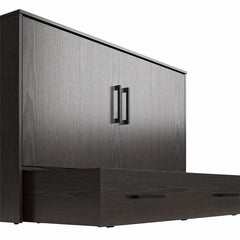 Queen Cabinet Bed With Storage Drawer - Wooden Bazar
