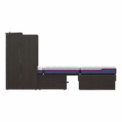 Queen Cabinet Bed With Storage Drawer - Wooden Bazar