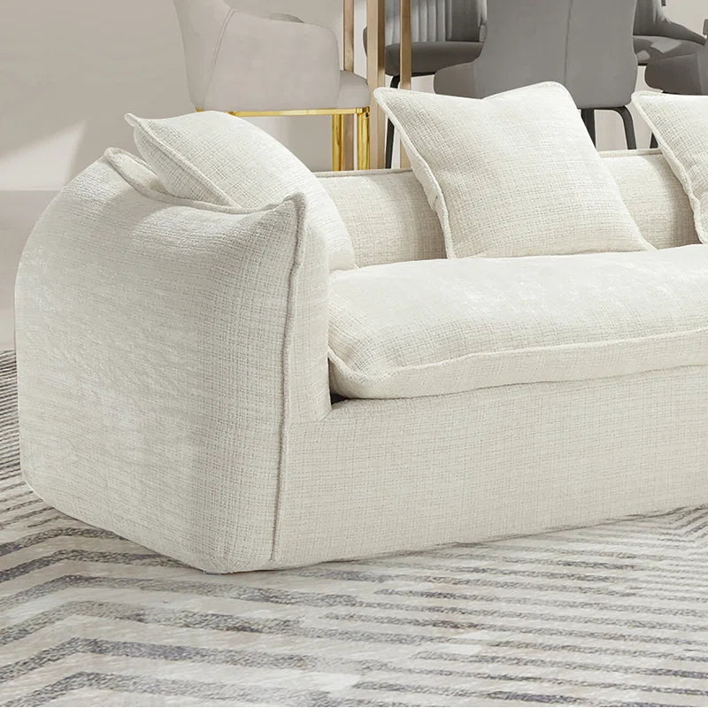 Assemblyc Free 126" Chenille 2-Piece Modular Curved Luxury Sofa Set with 5 Toss Pillows