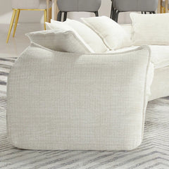 Assemblyc Free 126" Chenille 2-Piece Modular Curved Luxury Sofa Set with 5 Toss Pillows