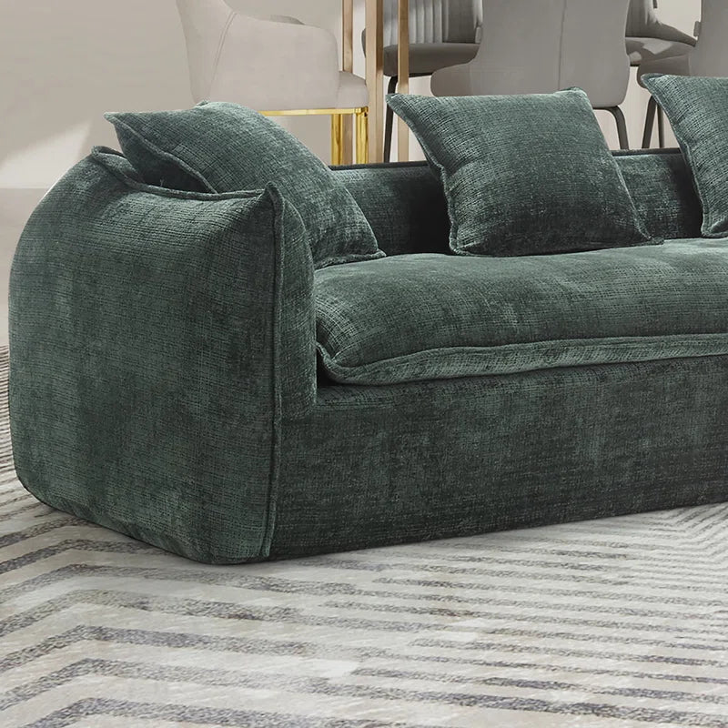 Assemblyc Free 126" Chenille 2-Piece Modular Curved Luxury Sofa Set with 5 Toss Pillows