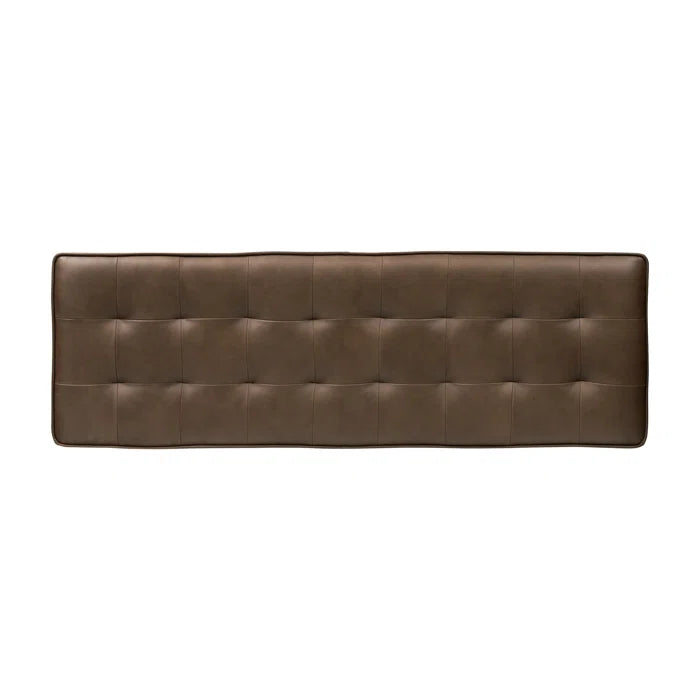 Lakshak Full-Grain Italian Genuine Leather Bench - Wooden Bazar