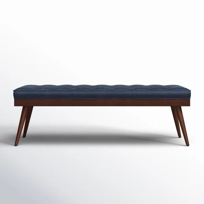 Lakshak Full-Grain Italian Genuine Leather Bench - Wooden Bazar