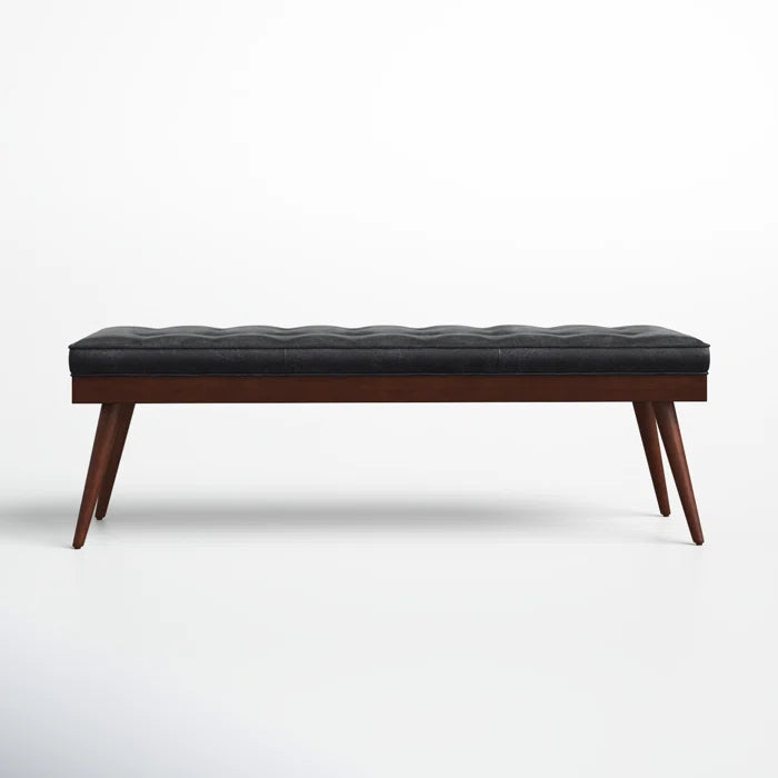 Lakshak Full-Grain Italian Genuine Leather Bench - Wooden Bazar