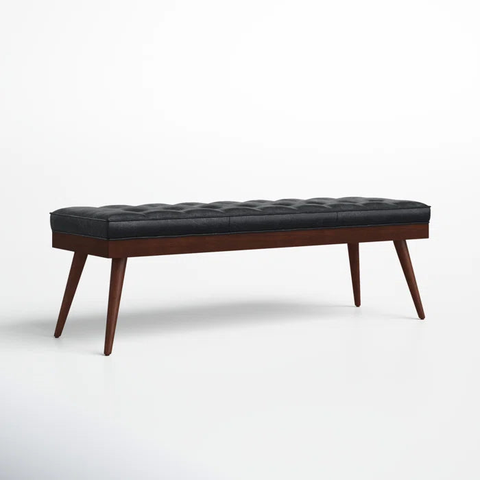 Lakshak Full-Grain Italian Genuine Leather Bench - Wooden Bazar