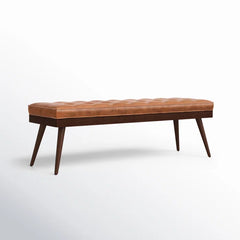 Lakshak Full-Grain Italian Genuine Leather Bench - Wooden Bazar