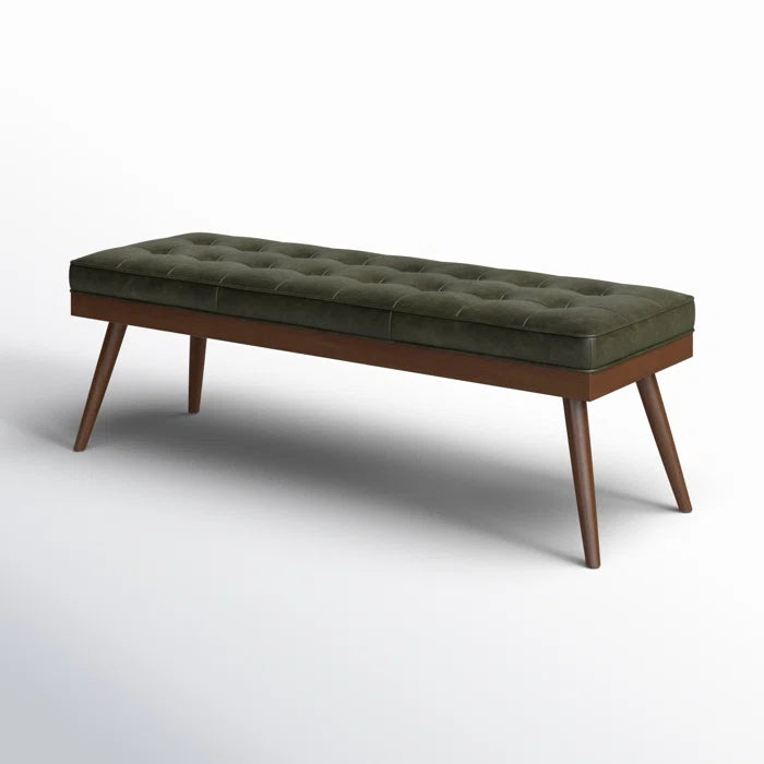 Lakshak Full-Grain Italian Genuine Leather Bench - Wooden Bazar