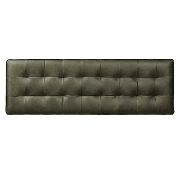 Lakshak Full-Grain Italian Genuine Leather Bench - Wooden Bazar