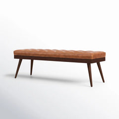 Lakshak Full-Grain Italian Genuine Leather Bench - Wooden Bazar