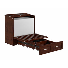 Murphy Bed Chest with 6" Mattress, Storage and Built-in Charger - Wooden Bazar