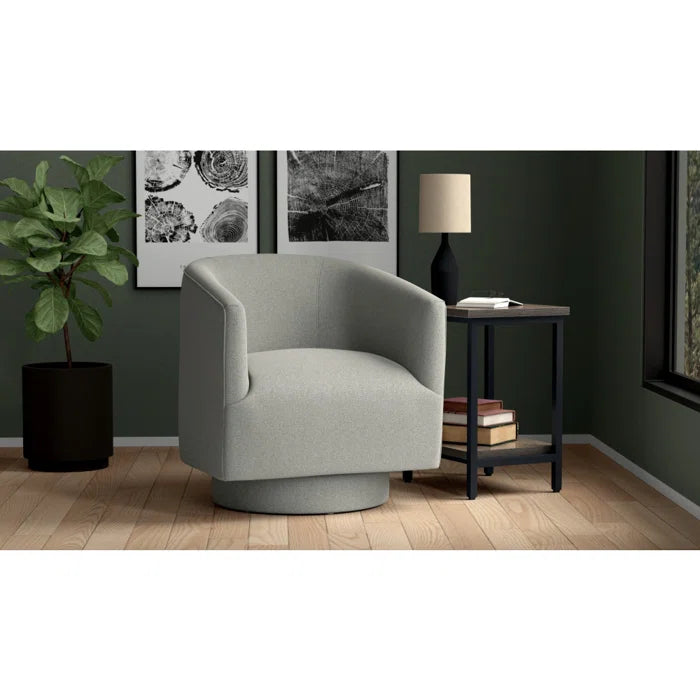 Raosahab Elegant 360° Swivel Upholstered Armchair with Luxe Comfort and Stylish Design